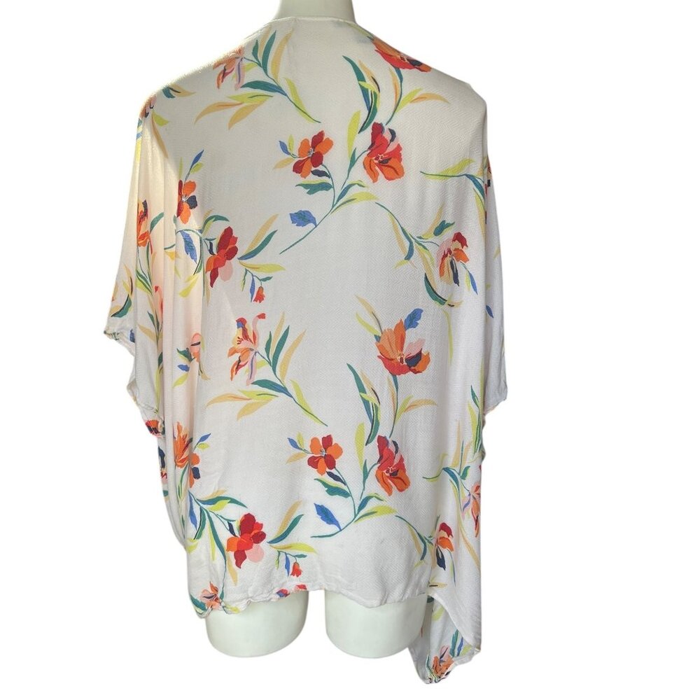Forever 21 Floral Print Lightweight Open Front Cover-Up OS - Picture 4 of 7